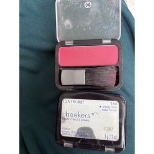 2 Covergirl Cheekers Blush - 166 Deep Rose - 0.12 oz. 3343